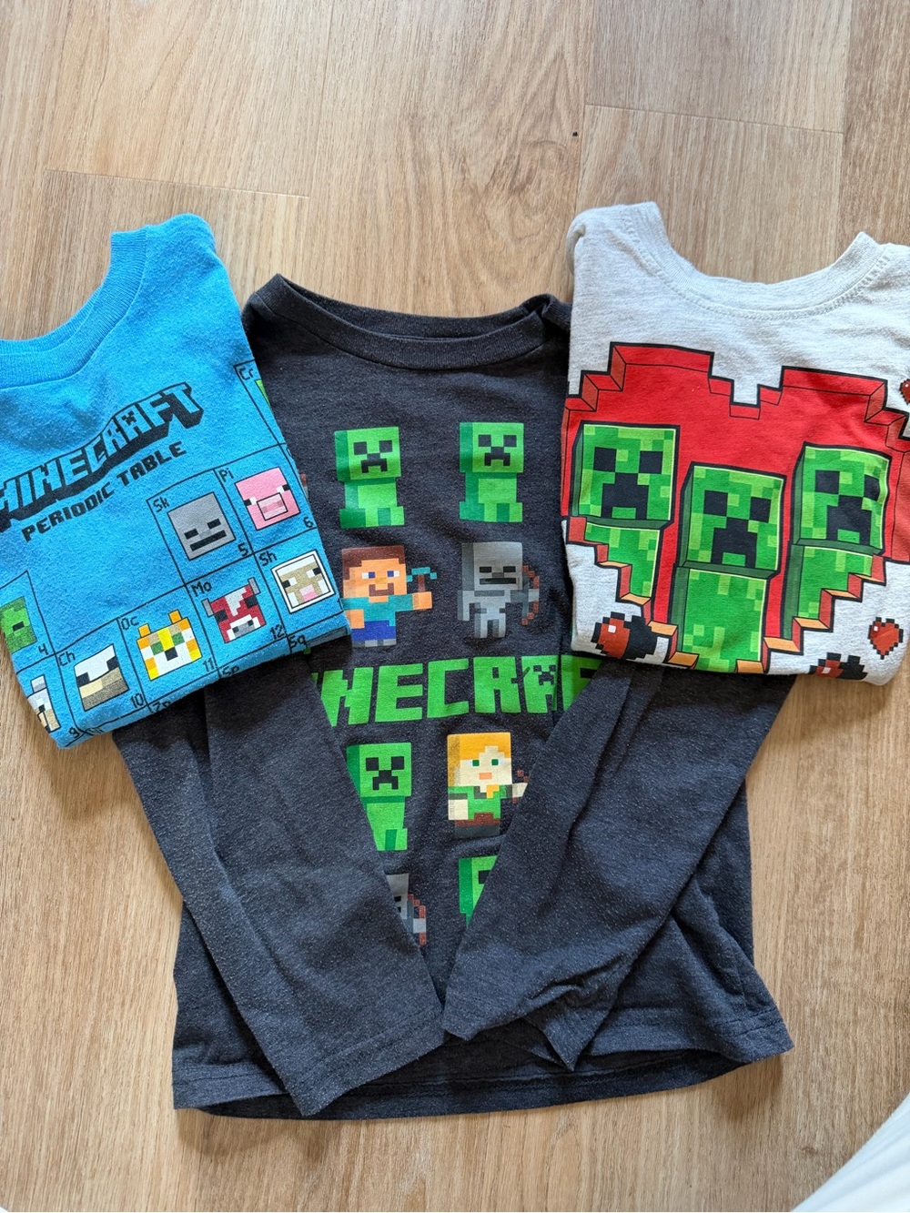 Set- 2 short sleeve, 1 Long-Sleeve Kids Minecraft